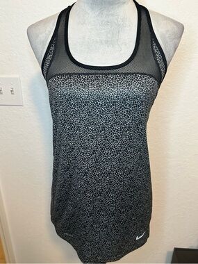 Nike Dri-FIT Racerback Tank Top Mesh Panel Animal Print Athletic Women’s S